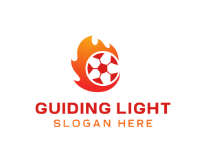 Flaming Soccer Football Ball logo design