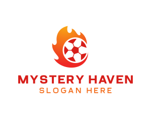 Flaming Soccer Football Ball logo design