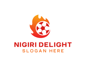 Flaming Soccer Football Ball logo design