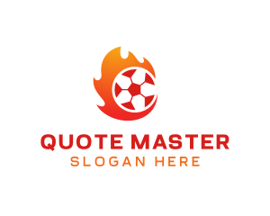 Flaming Soccer Football Ball logo design