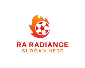 Flaming Soccer Football Ball logo design