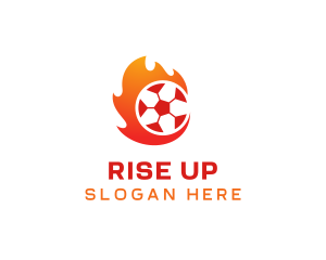 Flaming Soccer Football Ball logo design