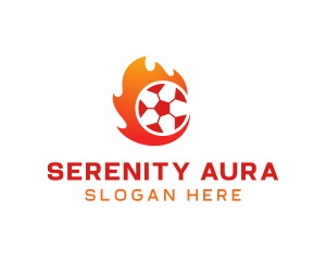 Flaming Soccer Football Ball logo design