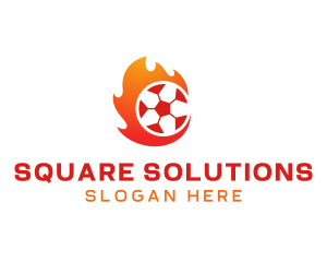 Flaming Soccer Football Ball logo design