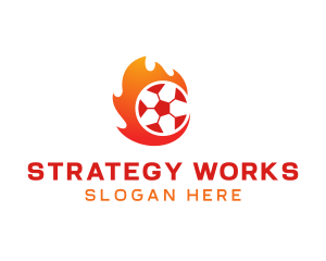 Flaming Soccer Football Ball logo design