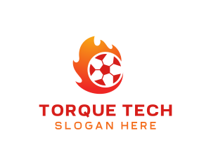 Flaming Soccer Football Ball logo design