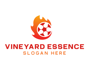 Flaming Soccer Football Ball logo design