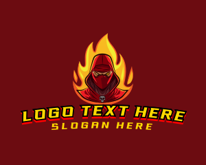 Stealth - Fire  Ninja Warrior logo design