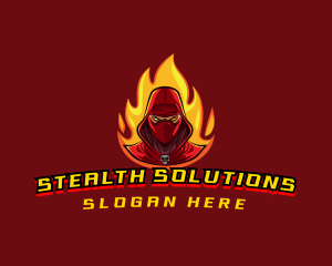 Stealth - Fire  Ninja Warrior logo design