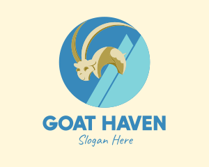 Goat - Mountain Goat Circle logo design
