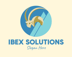 Ibex - Mountain Goat Circle logo design