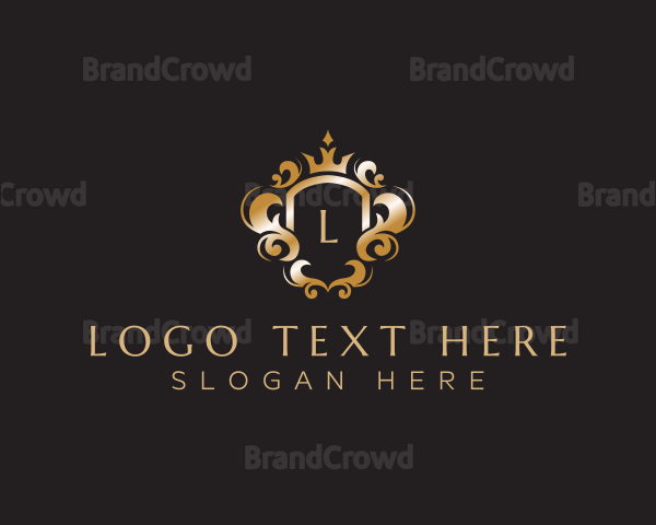 Elegant Royalty Crown Shield Logo