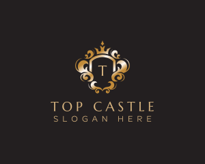 Elegant Royalty Crown Shield Logo