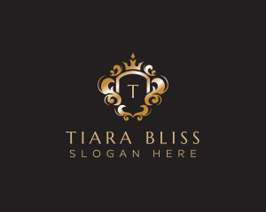 Elegant Royalty Crown Shield logo design