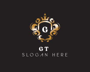 Elegant Royalty Crown Shield logo design