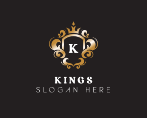 Elegant Royalty Crown Shield logo design