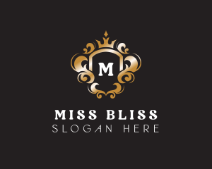 Elegant Royalty Crown Shield logo design