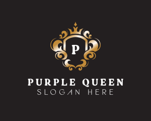 Elegant Royalty Crown Shield logo design