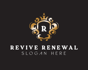 Elegant Royalty Crown Shield logo design