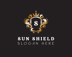 Elegant Royalty Crown Shield logo design