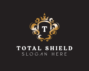 Elegant Royalty Crown Shield logo design