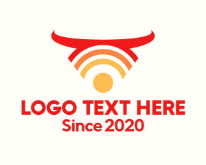Iot - Wild Bull Wifi logo design