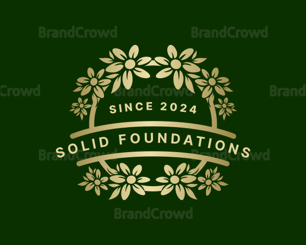 Floral Wreath Decoration Logo