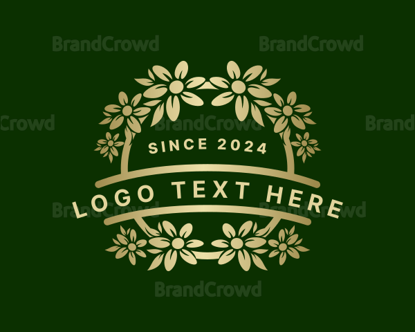 Floral Wreath Decoration Logo