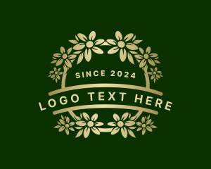 Floral Wreath Decoration Logo