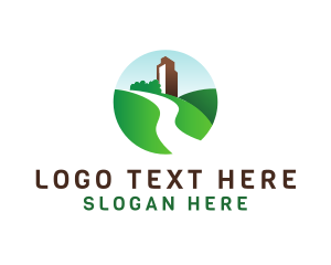 Scenic - Hill Mountain Badge logo design