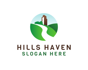 Hill Mountain Badge logo design