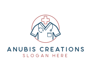 Medical Doctor Scrubs logo design