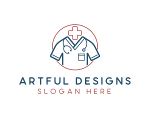 Medical Doctor Scrubs logo design