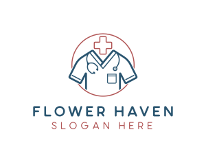 Medical Doctor Scrubs logo design