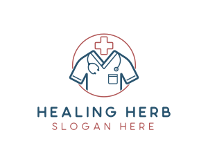 Medical Doctor Scrubs logo design