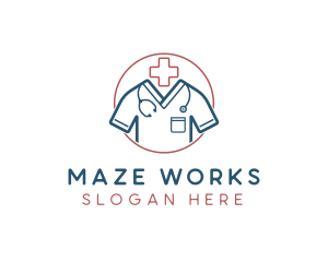 Medical Doctor Scrubs logo design