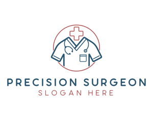 Surgeon - Medical Doctor Scrubs logo design