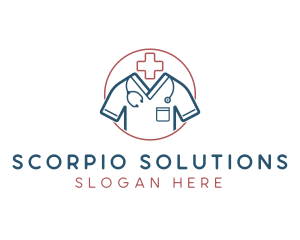 Medical Doctor Scrubs logo design