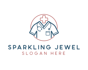 Medical Doctor Scrubs logo design