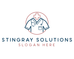 Medical Doctor Scrubs logo design