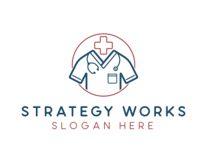 Medical Doctor Scrubs logo design