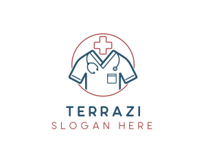 Medical Doctor Scrubs logo design