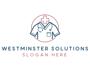 Medical Doctor Scrubs logo design