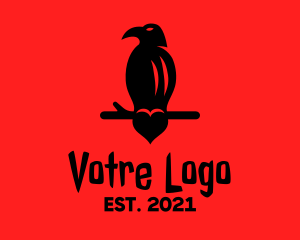 Scary - Bird Vulture Heart logo design