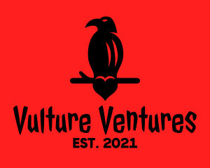 Bird Vulture Heart logo design