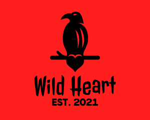 Bird Vulture Heart logo design