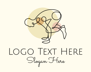 Peace - Yoga Stretch Pose logo design