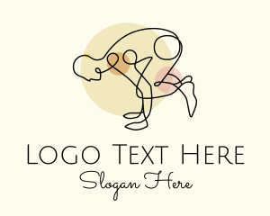 Lifestyle - Yoga Stretch Pose logo design