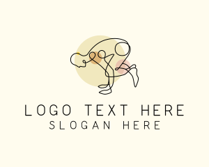 Yoga Stretch Pose logo design