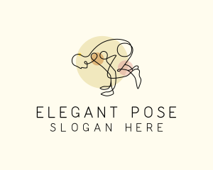 Pose - Yoga Stretch Pose logo design